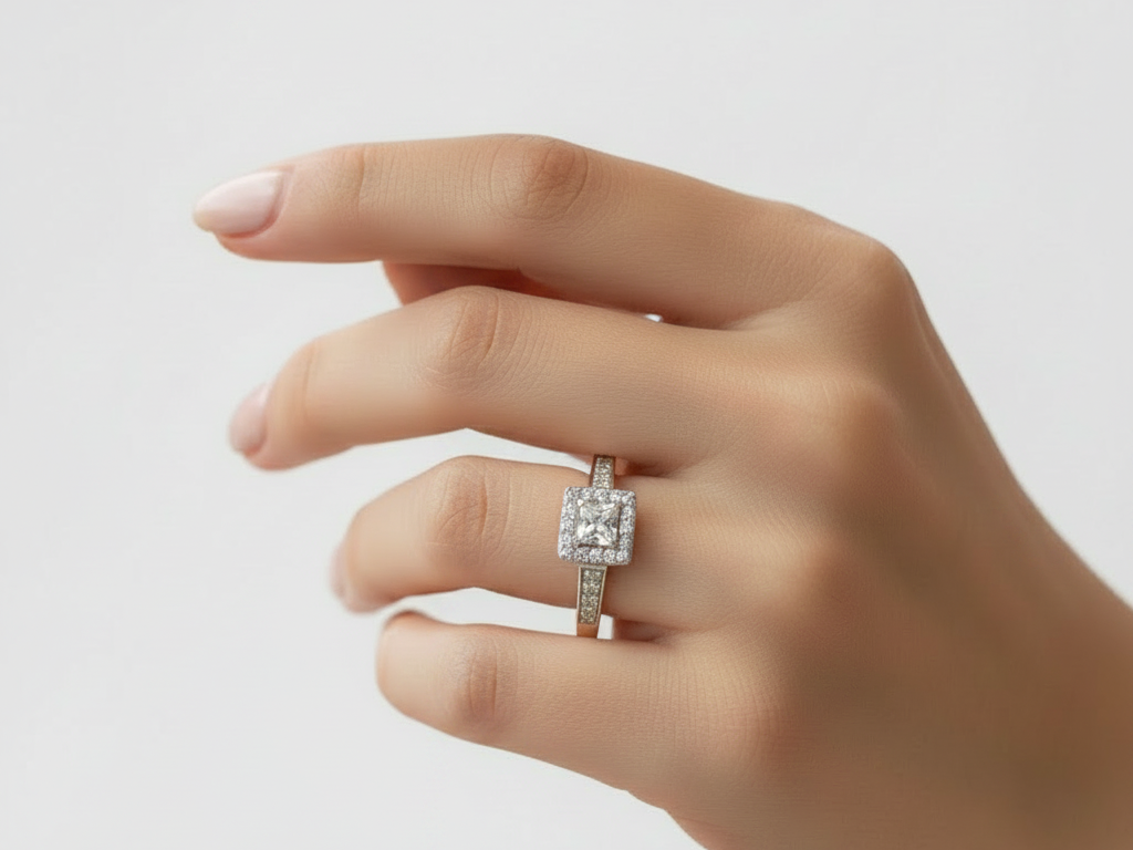 9ct Yellow Gold Cz Ring.