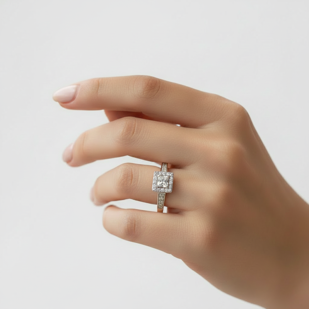 9ct Yellow Gold Cz Ring.