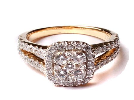 9ct Yellow Gold Cz Ring.