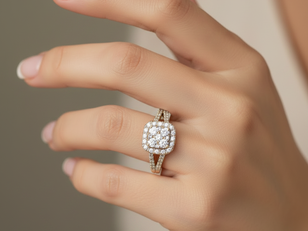9ct Yellow Gold Cz Ring.