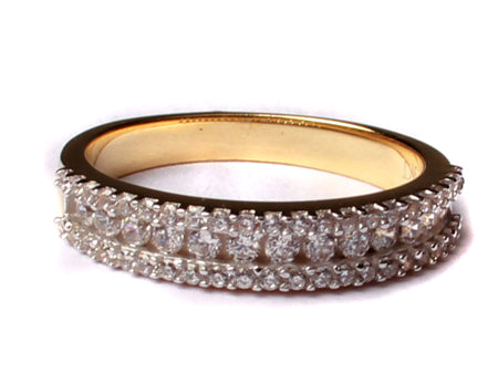 9ct Yellow Gold Cz Ring.