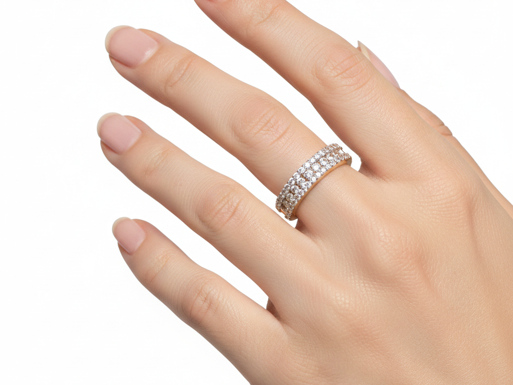 9ct Yellow Gold Cz Ring.