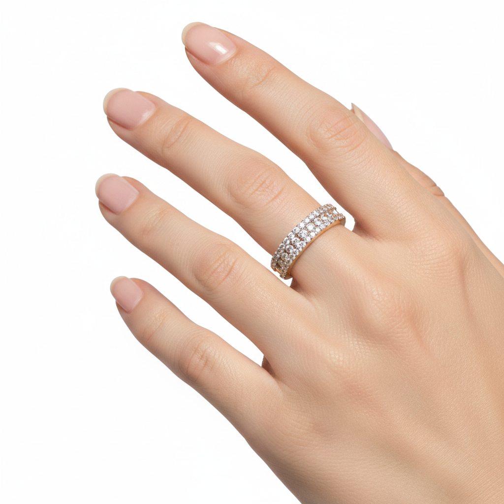 9ct Yellow Gold Cz Ring.