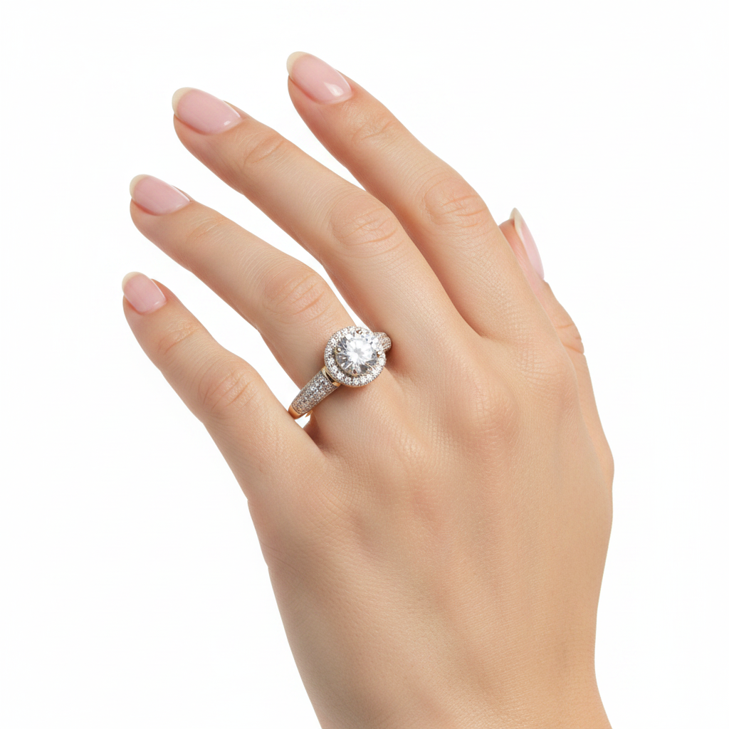 9ct Yellow Gold Cz Ring.