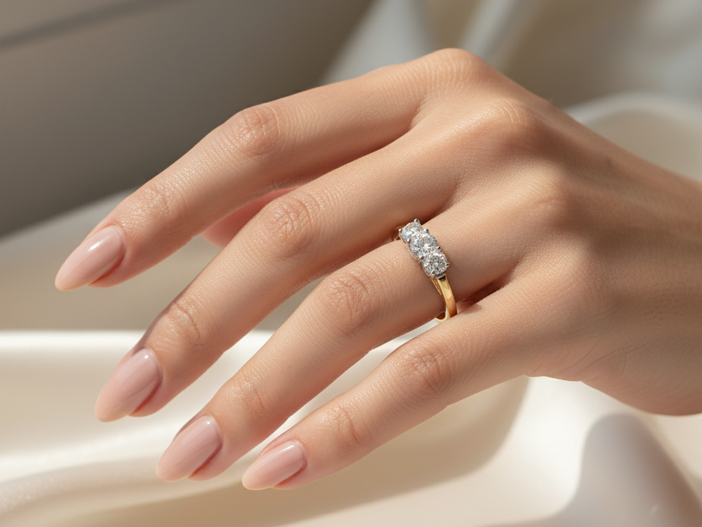 9ct Yellow Gold Cz Ring.
