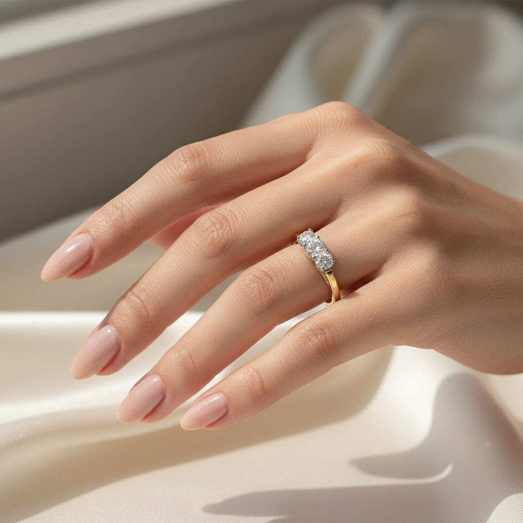 9ct Yellow Gold Cz Ring.