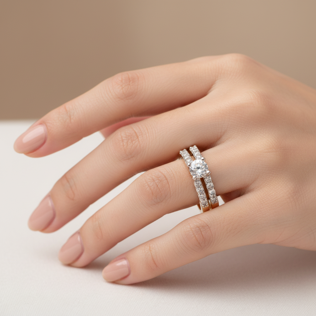 9ct Yellow Gold Cz Ring.