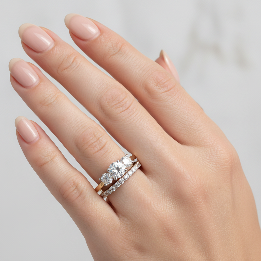 9ct Yellow Gold Cz Ring.