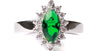 9ct White Gold Emerald Cz Ring.