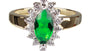 9ct Yellow Gold Emerald Cz Ring.