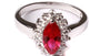 9ct White Gold Ruby Cz Ring.