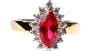 9ct Yellow Gold Ruby Cz Ring.