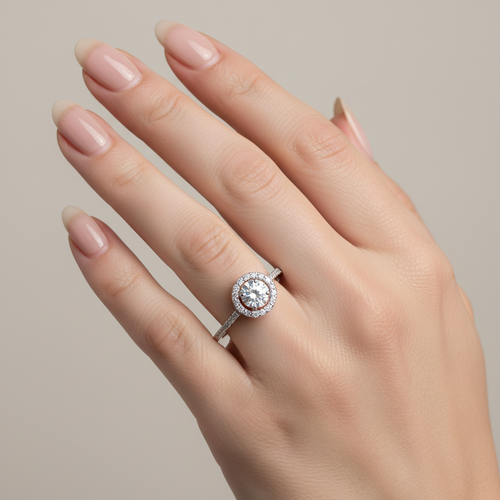 9ct White Gold Cz Ring.
