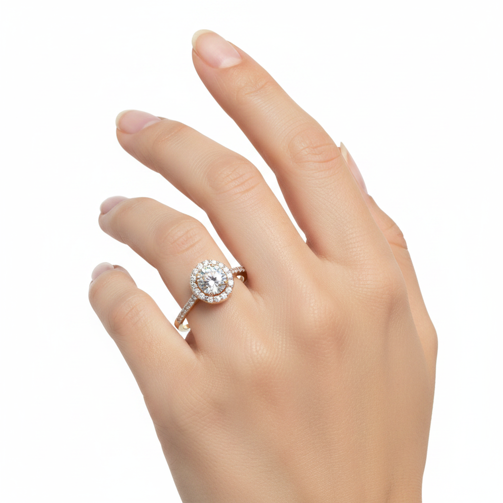 9ct Yellow Gold Cz Ring.