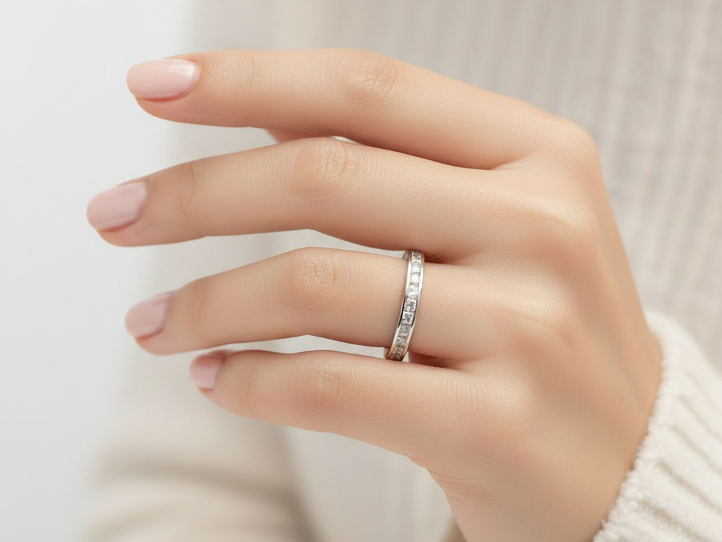 9ct White Gold with 0.25 CT Diamond Ring.