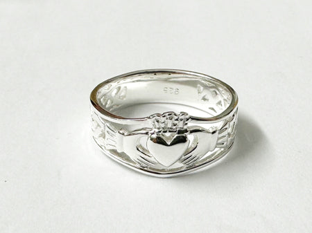 Claddagh Silver Ring with Celtic Design