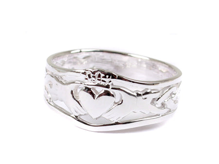 Claddagh Silver Ring with Celtic Design