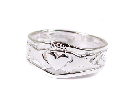 Claddagh Silver Ring with Celtic Design