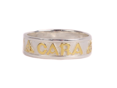 Mo Anam Cara Trinity Knot Silver With Gold Plate Wedding Ring Set