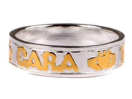 Celtic Irish Anam Cara My Soul Mate Claddagh Symbol GoldPlated Ladies Silver ring