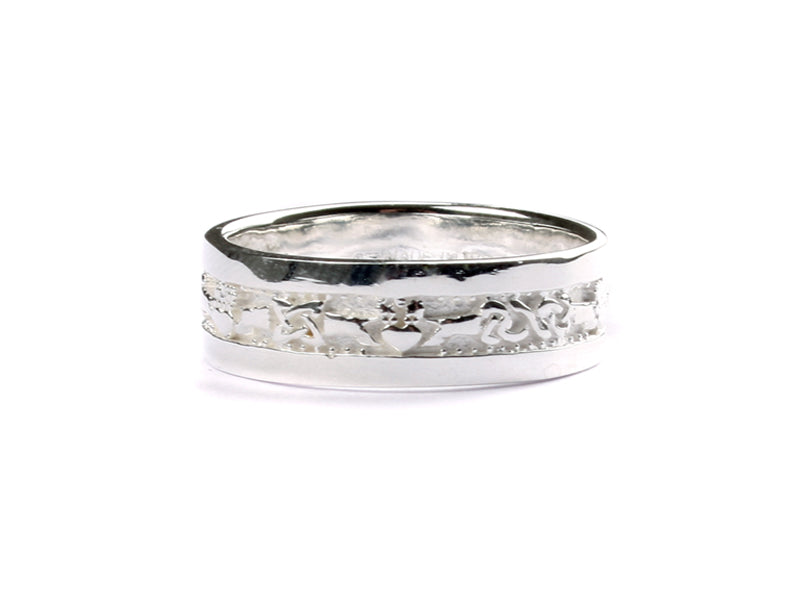 Claddagh Silver Band  Ring