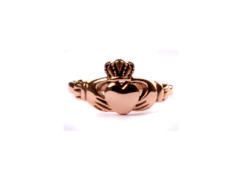 Rose Plated Silver Claddagh Ring