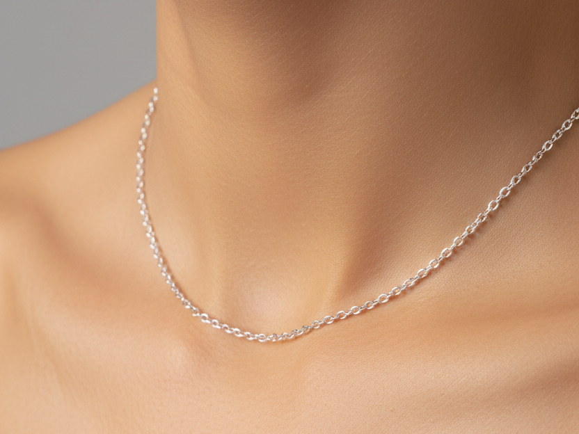 OVAL SILVER BELCHER CHAIN