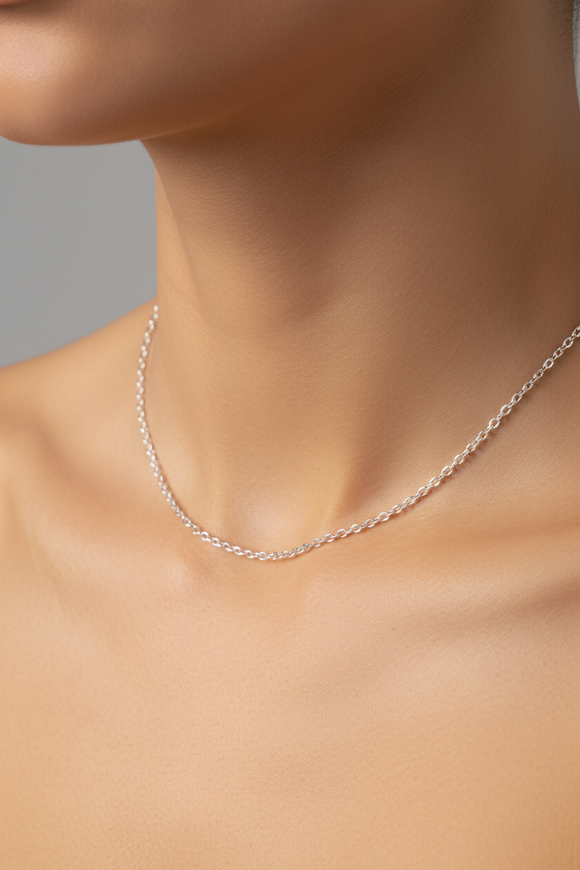 OVAL SILVER BELCHER CHAIN