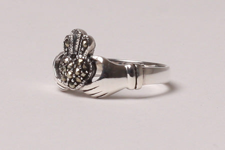 Claddagh Marcasite Silver Ring
