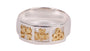 Celtic Shamrock Claddagh Trinity Knot  Silver with Goldplating Ring