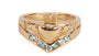Claddagh Wishbone Design Silver Ring With Goldplating