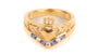 Claddagh Wishbone Design Silver Ring With Goldplating