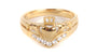 Claddagh Wishbone Design Silver Ring With Goldplating