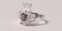 Claddagh Ring with Amethyst Cubic Zirconia Stone