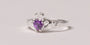 Claddagh Ring with Amethyst Cubic Zirconia February Month BirthStone