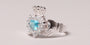 Claddagh Ring with Aquamarine Cubic Zirconia Stone