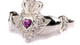 Celtic Silver Claddagh Light Amethyst June Birthstone Ring