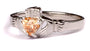 Claddagh Ring with Champagne Cubic Zirconia November Month BirthStone