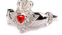 Celtic Silver Claddagh Garnet January Birthstone Ring