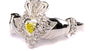 Celtic Silver Claddagh Green Peridot August Birthstone Ring