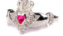 Celtic Silver Claddagh Ruby July Month Birthstone Ring