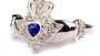 Celtic Silver Claddagh Dark Sapphire September Birthstone Ring