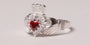 Claddagh Ring with Garnet Cubic Zirconia Stone