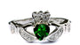 Claddagh Ring with Emerald Cubic Zirconia May BirthStone.