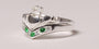 Wishbone Claddagh Ring with Emerald Cubic Zirconia Stone