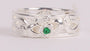 Claddagh Silver Ring with Emerald Cubic Zirconia Stone