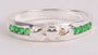 Claddagh Silver Ring with Emerald Cubic Zirconia Stone