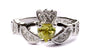 Claddagh Ring with Peridot Cubic Zirconia August Month BirthStone.
