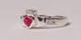 Claddagh Ring with Ruby Cubic Zirconia July BirthStone