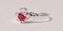 Claddagh Ring with Ruby Cubic Zirconia July Month Birthstone